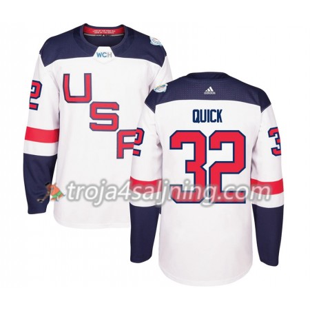 USA tröja Jonathan Quick 32 World Cup i ishockey 2016 Vit Premier - NHL Tröjor Herr USA tröja Jonathan Quick 32 World Cup i ishockey 2016 Vit Premier - NHL Tröjor Herr